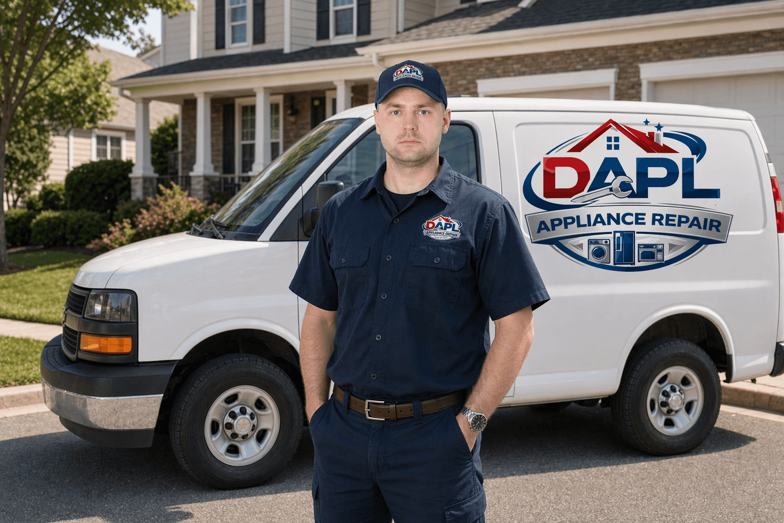 Technician repairing a kitchen appliance
